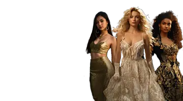 Изображение трех элегантно одетых женщин, символизирующих роскошные бонусы и привилегии, предлагаемые в Lex интернет казино.